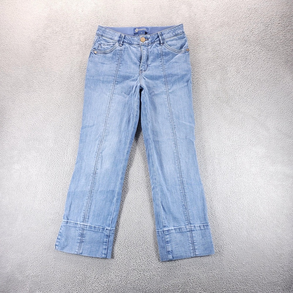 Democracy Jeans Womens 4 Blue High Rise Straight Cuffed Ab Solution Stretch - Picture 1 of 9